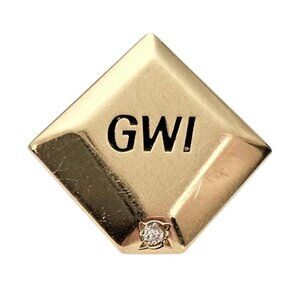 14K Gold Diamond GWI Glaxo Wellcome Inc. Service Award Lapel Pin  C659